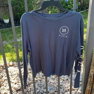 🛍3 for$10🛍️ RVCA long sleeve crop top, smoky blue gray in color